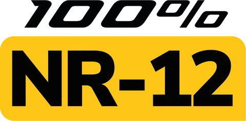 Selo 100% NR-12 de conformidade com a norma de segurança em máquinas